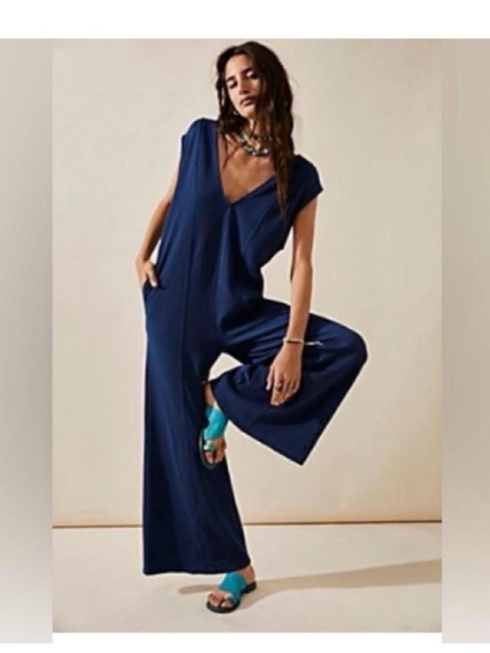 Free people V-Neck Wide Leg Jumpsuit